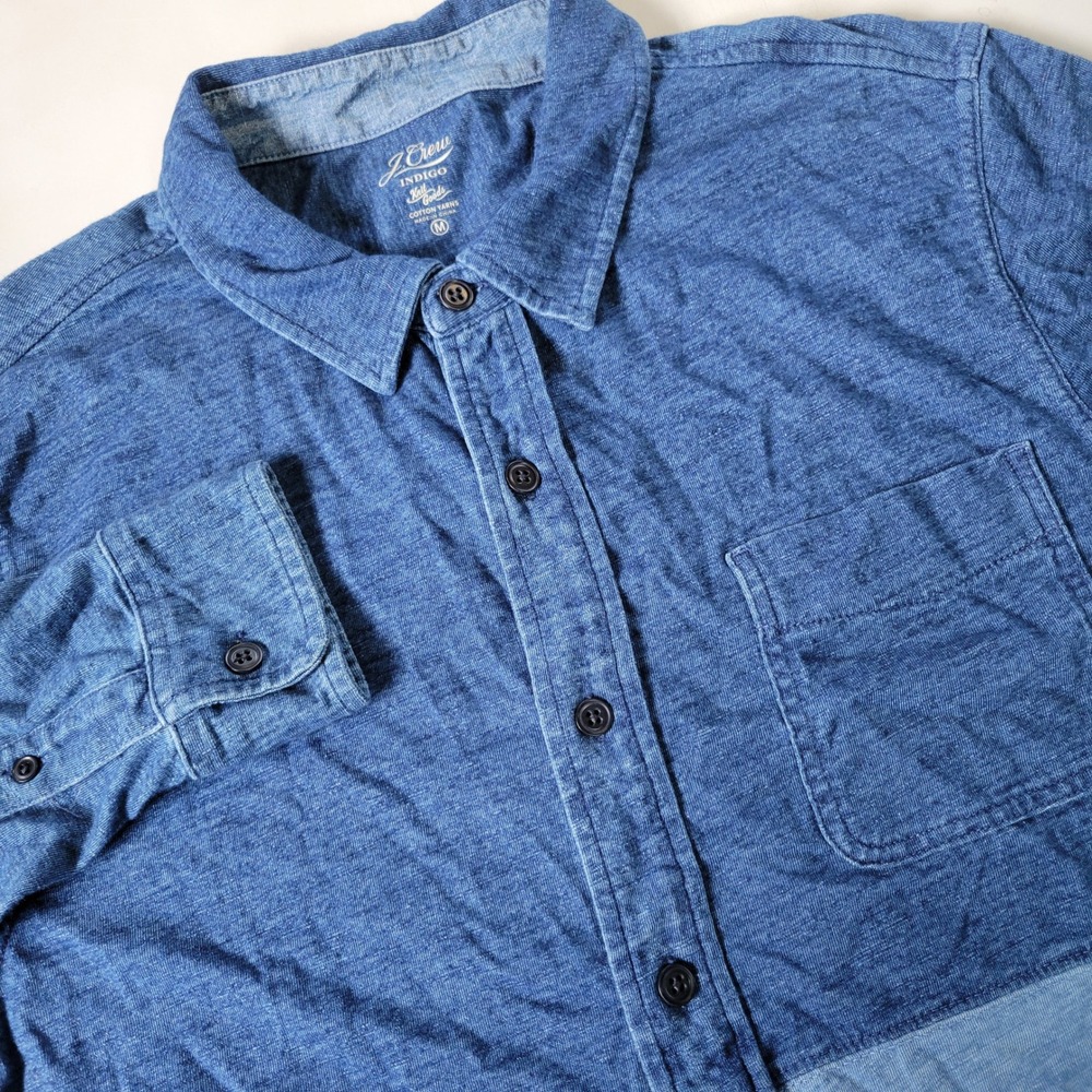 J. Crew Indigo Knit Goods Two Tone Long Sleeve Shirt Mens‎ Size M
